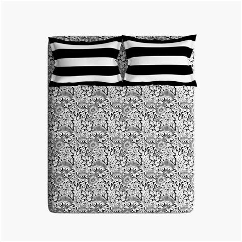 Buy PORTICO Marvella Black Cotton Queen Bedsheet Set - 224x254cm - 3Pcs ...