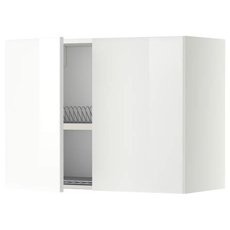 METOD wall cabinet w dish drainer/2 doors, white/Ringhult white ...