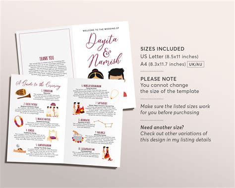 Buy South Indian Wedding Bifold Program Template, Editable Brahmin ...