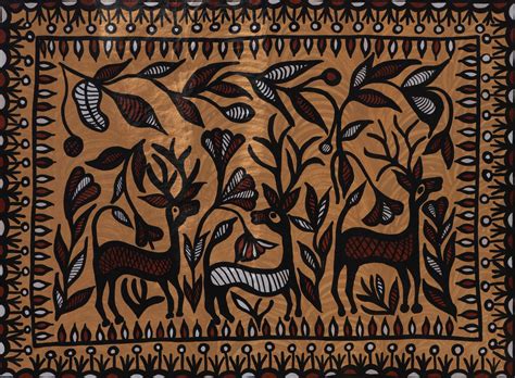 Deers in Sohrai painting | Traditional Artwork