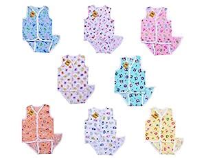 Buy Fareto® New Born Baby Unisex Jhabla Set with Single Layer Matching ...