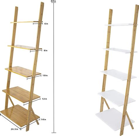 VIBELLE LA VIE EST BELLE ViBelle 5-Tier Elegant Ladder Shelf Bamboo ...