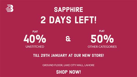 Avail Flat Discounts at Sapphire's Grand Opening in Lahore!