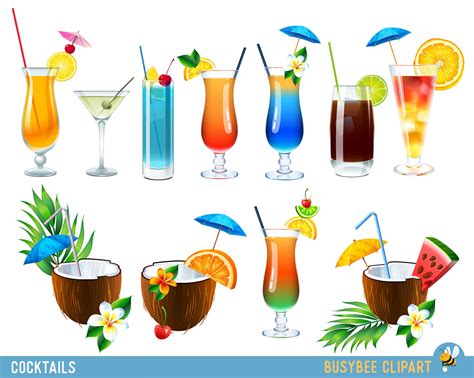 Summer Cocktails Clipart Cocktail Clip Art Summer Clipart Drinks ...
