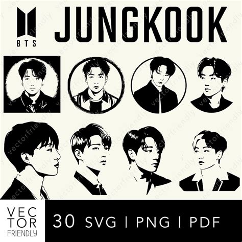 Buy BTS Jungkook SVG, Jungkook SVG Bundle, Jungkook Stencil Svg ...