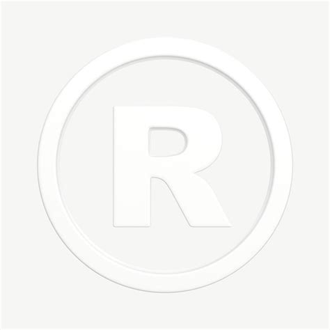White registered trademark symbol, 3D | Premium PSD - rawpixel