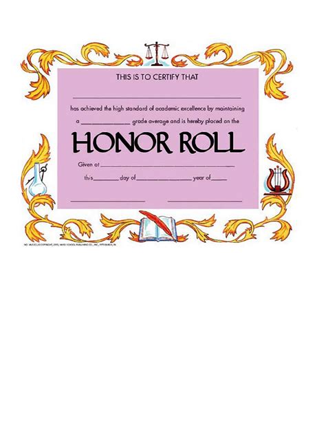 Free Printable Honor Roll Certificate Templates [Word, Excel, PDF] Sample
