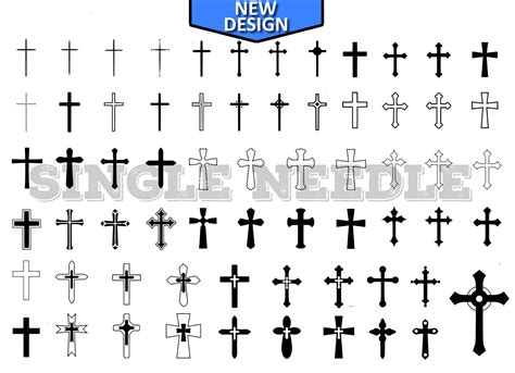 Crosses Mini Religious Tattoo Flash Sheet Stencil for Real Stick and Poke Tattoos - Etsy