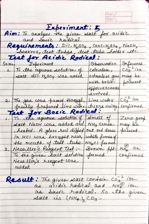 Practical 5 - Analysis of Acidic and Basic Radicals in Salts - Studocu