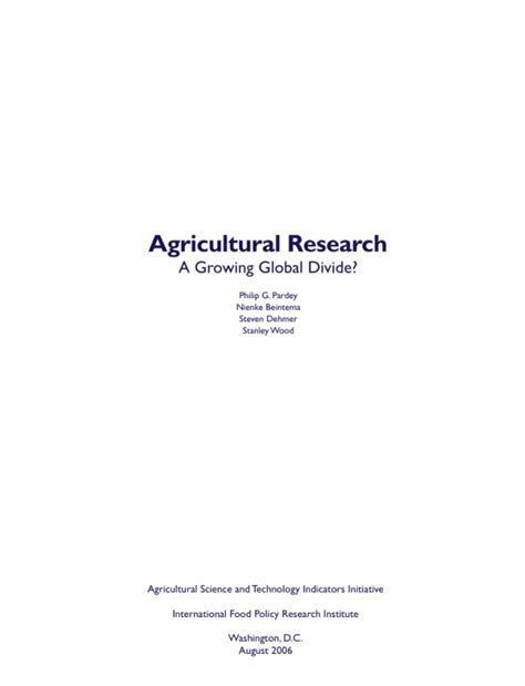 Agricultural Research: A Growing global divide? | ASTI