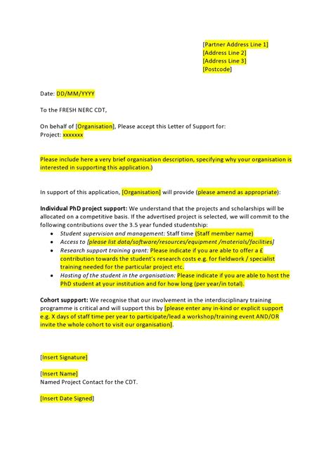 30 Editable Letter of Support Templates (+Examples) - TemplateArchive