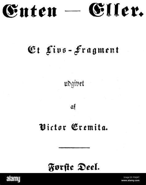 SOREN KIERKEGAARD /n(1813-1855). Danish philosopher. Title page of the ...