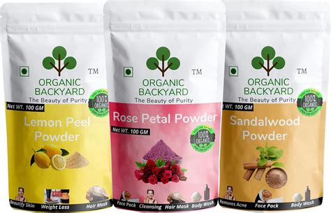 ORGANIC BACKYARD 100% Natutal Rose Petal Sandalwood and Lemon Peel ...