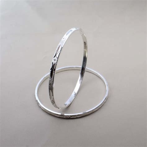 Beautiful Women 990 Real Solid Silver Bangles Bracelet (Kangan)-Pair ...