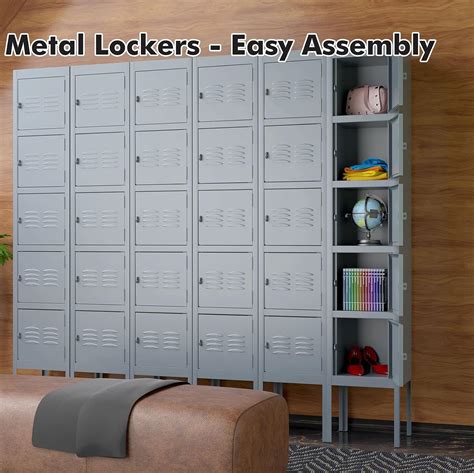Buy MIIIKO Metal Locker Cabinet with 5 Doors, Steel Lockers for ...