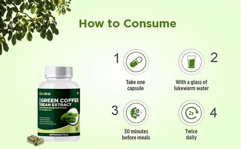 Nutrafirst Green Coffee Bean Extract Capsules with 50% CGA- Weight ...