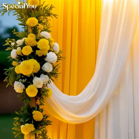Golden Theme Wedding Decor with Floral Backdrop