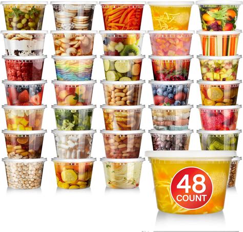 Amazon.com: Stock Your Home 16oz Plastic Deli Containers with Lids (48 ...