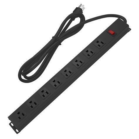 Metal 8 Outlet Mountable Power Strip, Wall Mount Outlet Power Strip ...