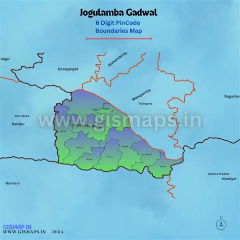 Jogulamba Gadwal PincodeBoundaries Map (Telangana)