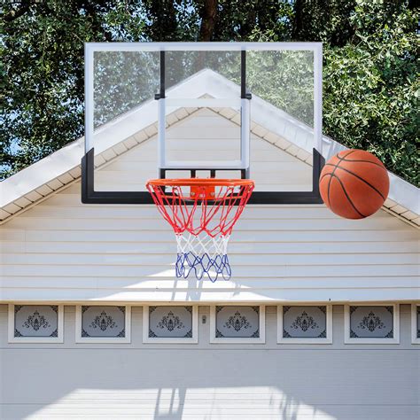 Wall-Mount Basketball Backboard 120x80cm with Rim Net System
