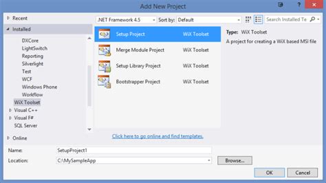 Image result for Wix Install Project