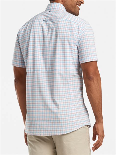 Peter Millar Men's Seaside Gulf Vented Short Sleeve Shirt - Saint Bernard