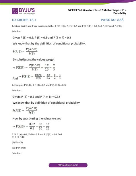Image result for Probability Class 12 NCERT Solutions