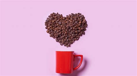 Download wallpaper 2560x1440 coffee, coffee beans, heart, cup, love ...