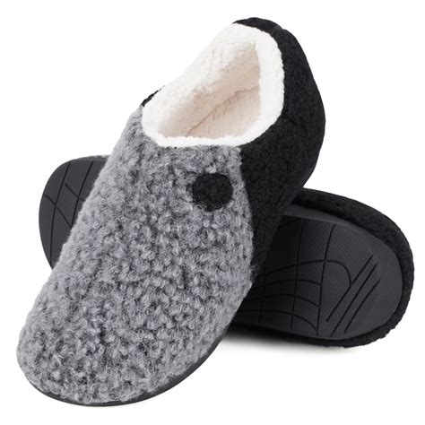 ERGOfoot Orthopedic Slippers with Arch Support for Women Men, Fuzzy ...