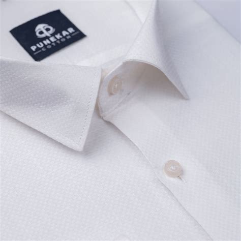 White Color Dobby Cotton Shirt For Men – Punekar Cotton
