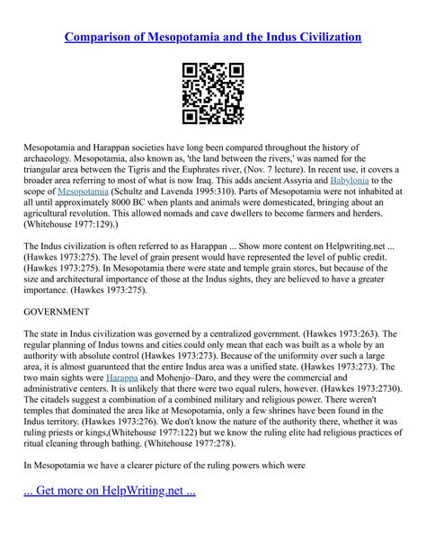 Urbanization Of Ancient Mesopotamia, Egypt And The Indus... | PDF