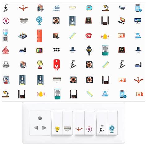 Buy amiciCare Switch Board Stickers – 42 Unique Design with 442 Easy-to ...