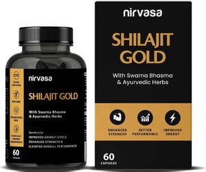 Nirvasa Shilajit Gold 60 Capsules | 100% Pure Himalayan Shilajit Price ...