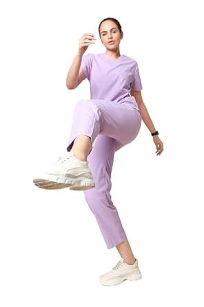 KNYA Classic Women's 5-Pocket New Gen Scrubsuit | V Neck | Flexibile ...