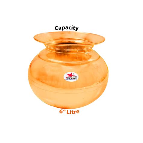 Nutristar Copper Water Pot. Stripes Design On Its Surface . Premium Pot ...