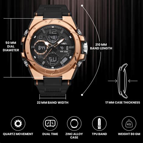 V2A Styrke 5110 Analog Digital Watch for Men | Hybrid Multi Display Di ...