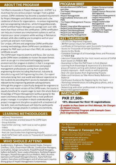 Certified Associate Project Management | NED Academy - CCEE | CMPP