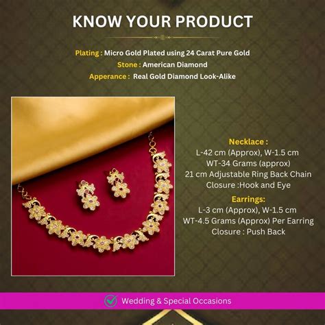 Stunning Traditional Micro Gold Plated Necklace with Earrings and AD ...