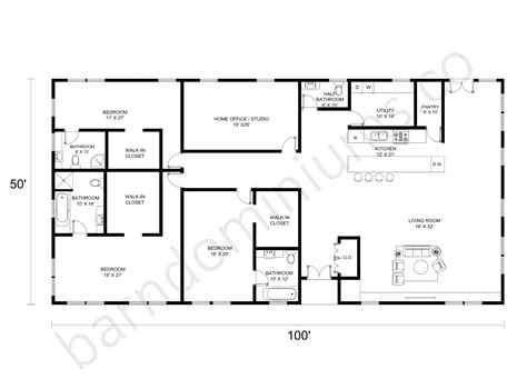8 Incredible 50x100 Barndominium Floor Plans