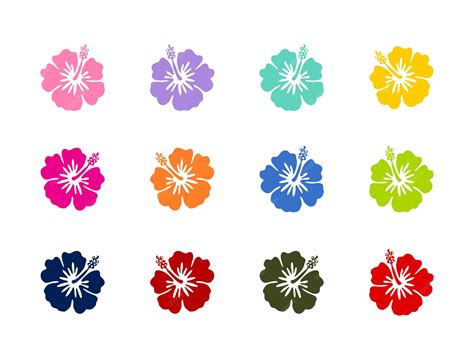 Premium Vector | Tropical exotic hibiscus flowers set silhouette ...