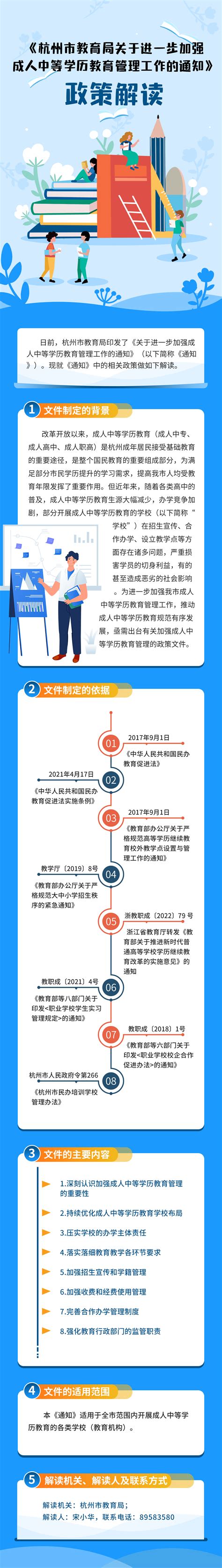 《杭州市教育局关于进一步加强成人中等学历教育管理工作的通知》图文政策解读