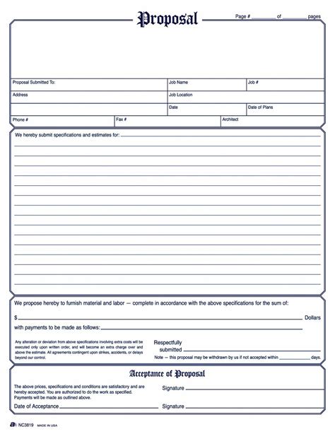 pdf free printable contractor bid forms