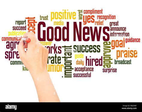 Good News word cloud hand writing concept on white background Stock ...