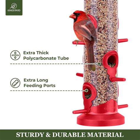 Buy Kingsyard 2 Pack Tube Bird Feeders for Outdoors Hanging, Premium ...