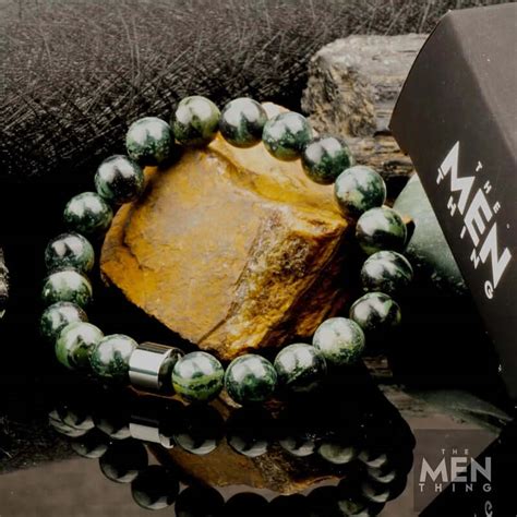 azurite moss beads bracelet - Natural Stone Elegance – THE MEN THING