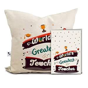 Aldivo Teachers Day Gift – World Greatest Teacher Printed Cushion Cover ...