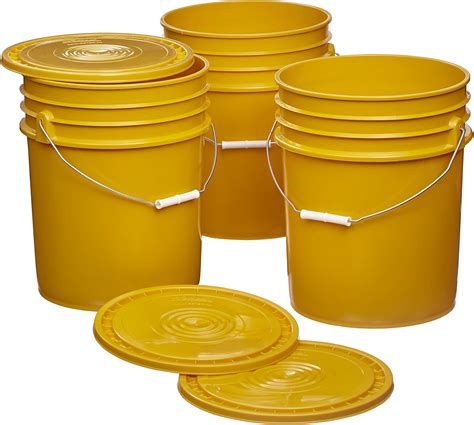 Amazon.com: Consolidated Plastics 5 Gallon Food Grade Buckets with Easy ...