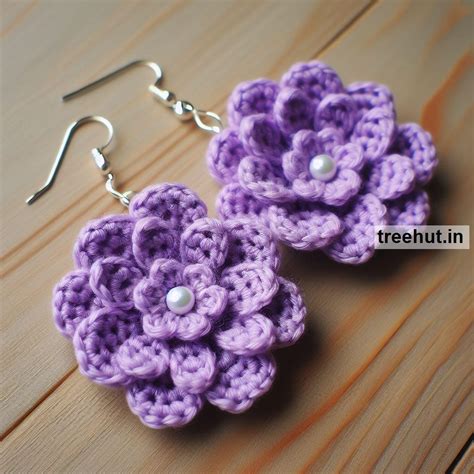 Lavender Crochet Earrings Ideas | Crochet Flower Jewelry