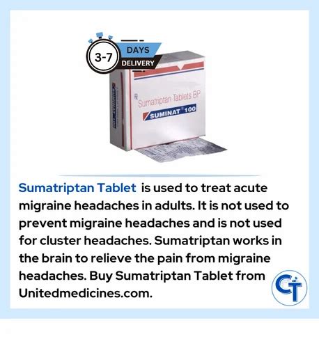 Image result for Sumatriptan 100Mg Tablets